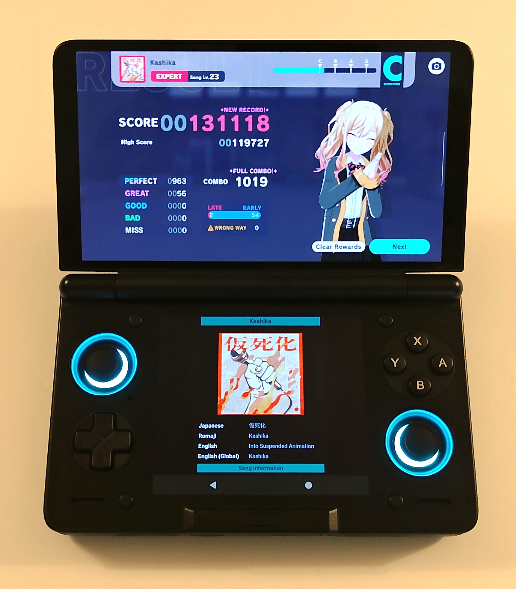 The AYN Thor playing Project Sekai: Colorful Stage