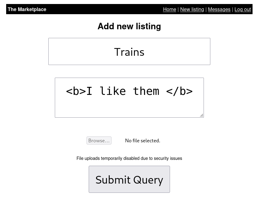 A test payload using the "b" tag