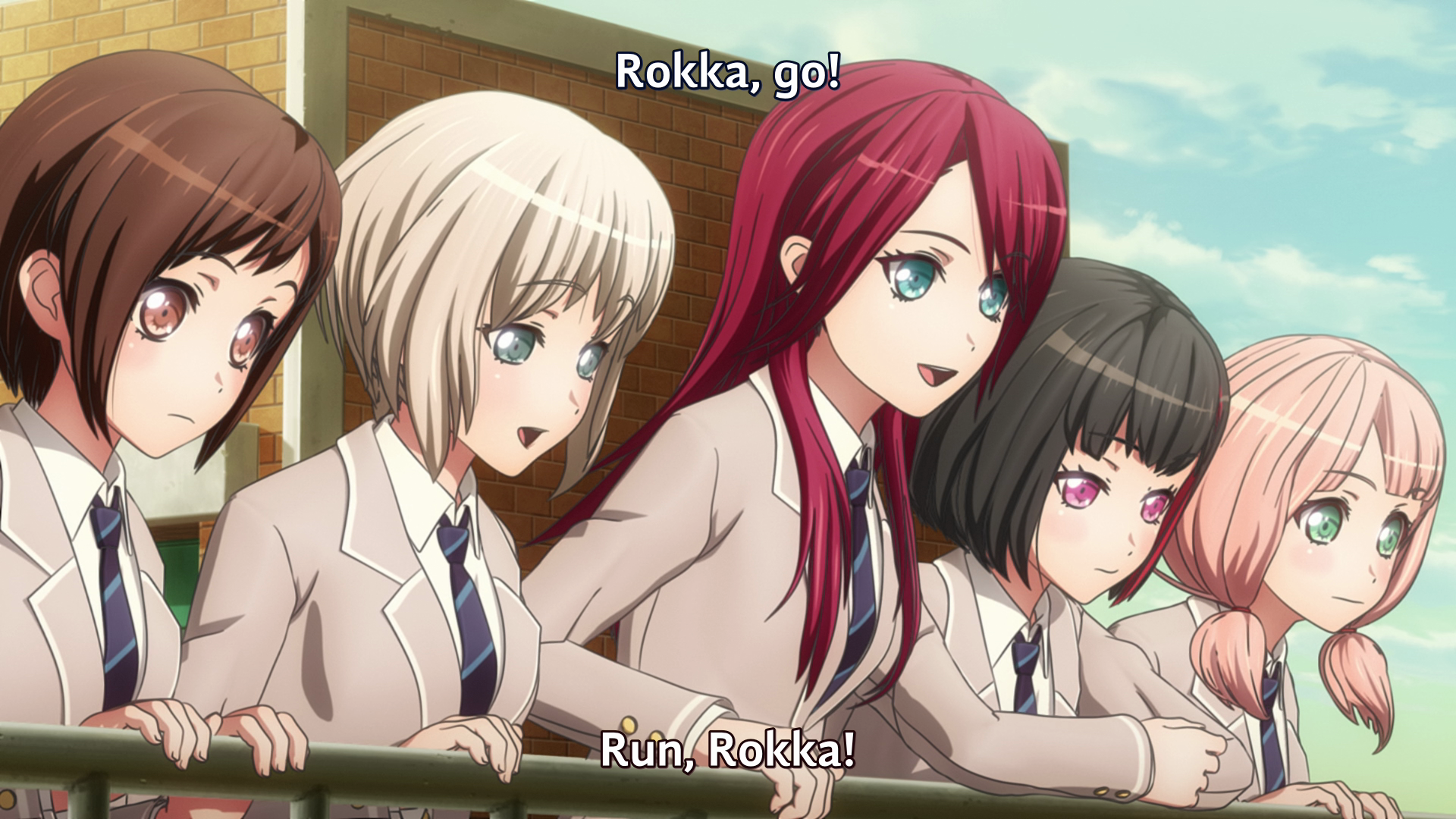 Tomoe Udagawa: "Rokka, go!" Moca Aoba: "Run, Rokka!"