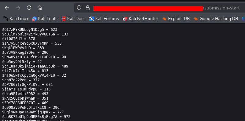 The content of the suspicious URL, which is very obfuscated
