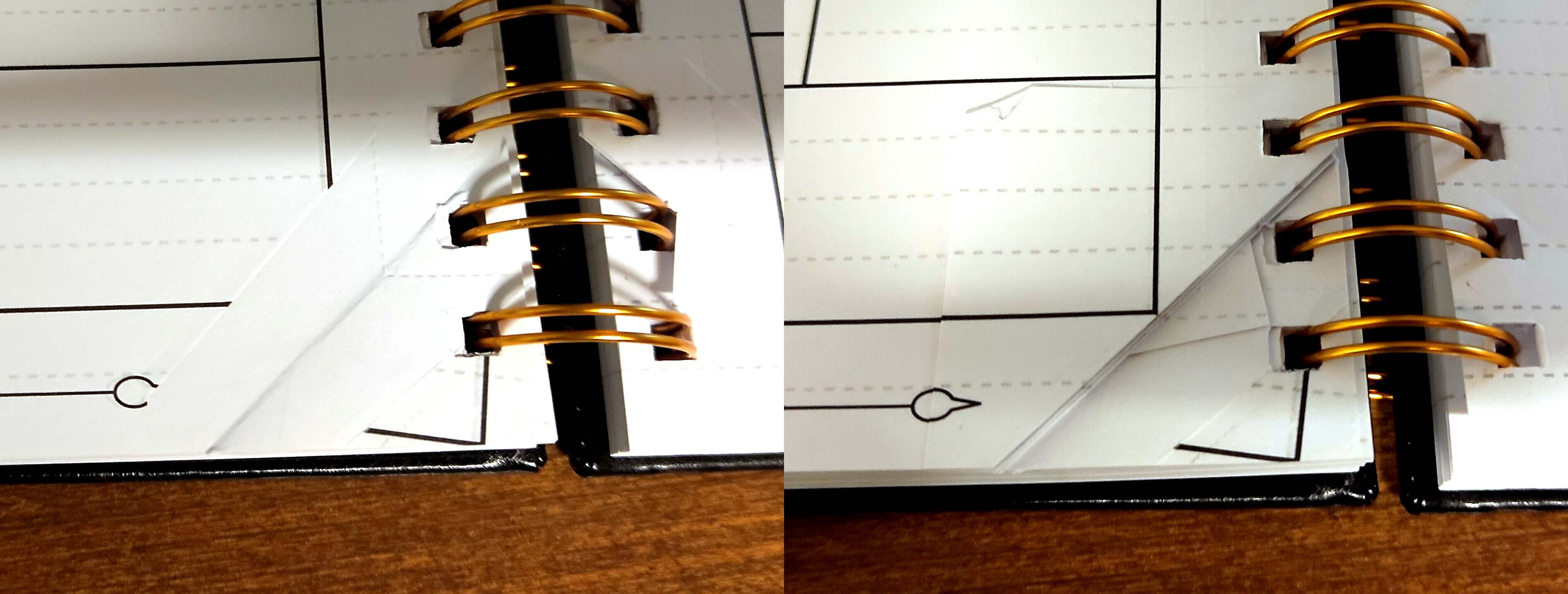 Misprinted and creased pages from the factory