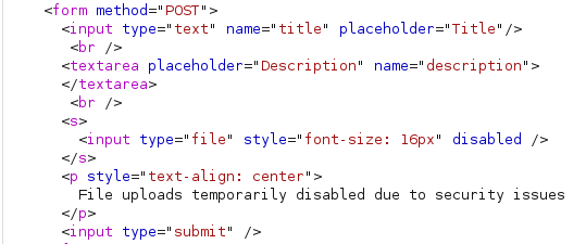 The "new listing" form's source