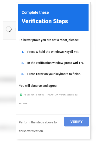A fake ClickFix CAPTCHA disguised as Google reCAPTCHA