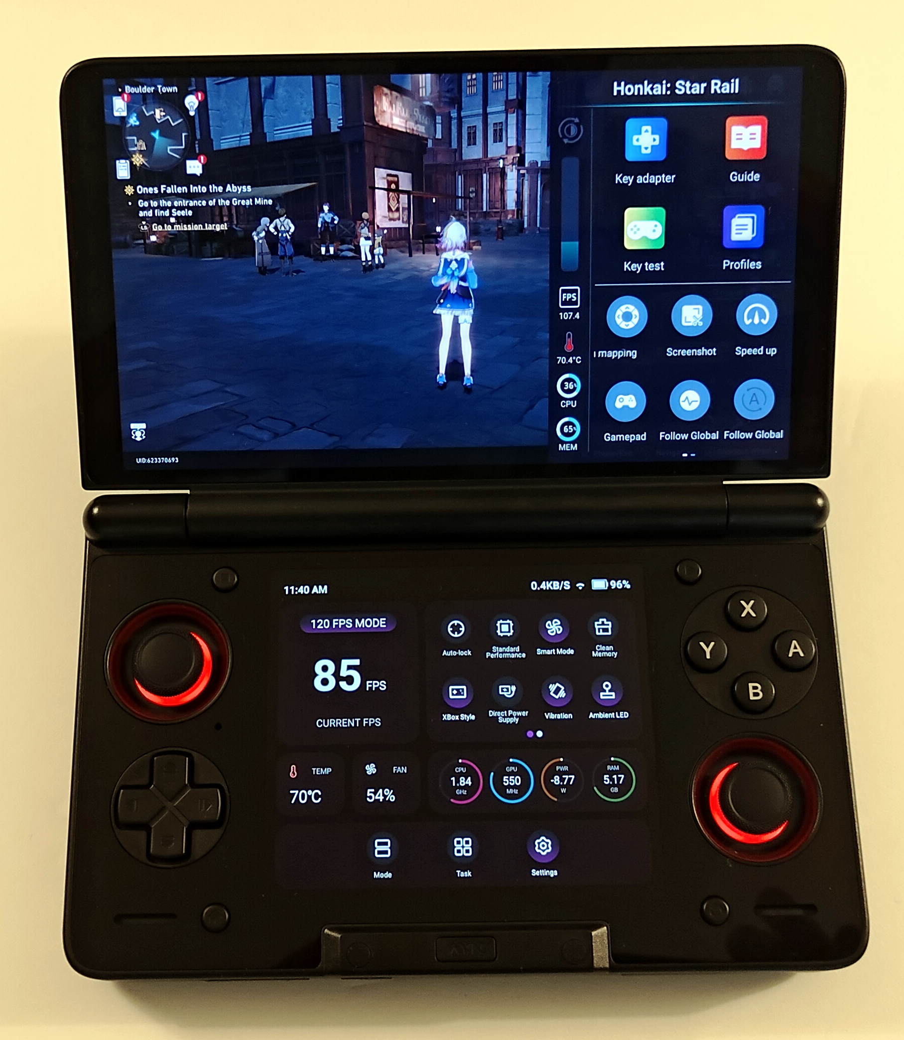 Both of the AYN Thor's performance overlays