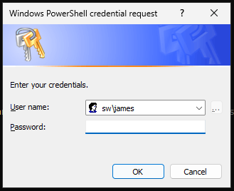 A PowerShell credential request